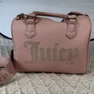 JUICY COUTURE Bag Be Classic Satchel Crossbody w Rhinestones Accent - Pink Blush